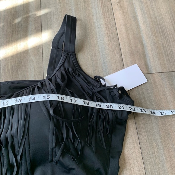 NWT Swimsuits for All fringe ruched one piece swimsuit black size 28 - Picture 7 of 8